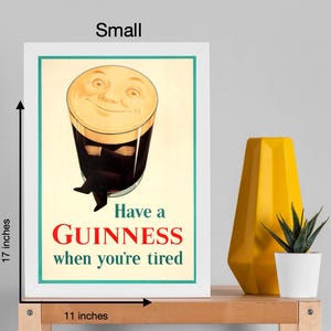 Digital "Smiling Pint Man" Original Vintage Guinness Advertising Poster [Ready to Print Download] image 2