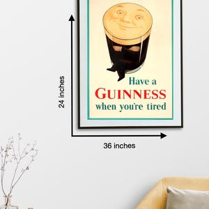 Digital "Smiling Pint Man" Original Vintage Guinness Advertising Poster [Ready to Print Download] image 4