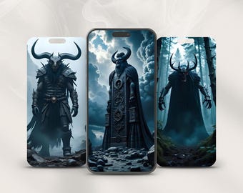 Trône des Dieux Oubliés – Ensemble de fonds d'écran pour téléphone Mythologie Sombre