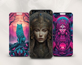 Fonds d'écran de téléphone de mythologie slave – Ensemble 1 | Esprits de la forêt et symboles anciens | Esthétique sombre