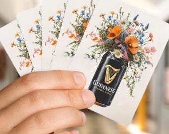 Irish Poker Cards, Ireland Guinness Floral Design, Playing Deck, Card Games, St. Patrick's Day Gift, Game Night Supplies, Guinness cards