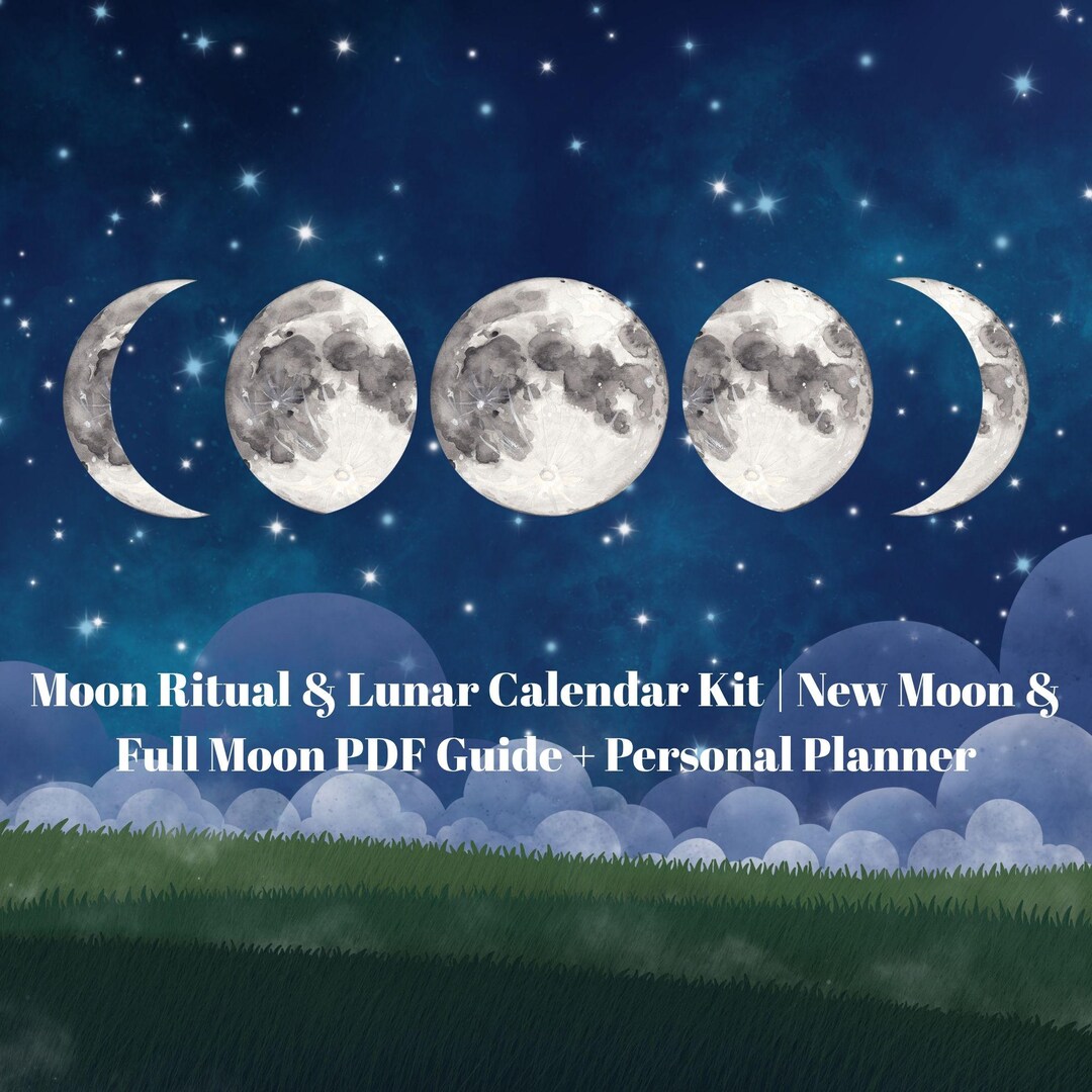 Moon Ritual Lunar Calendar Kit | New Moon Full Moon PDF Guide ...