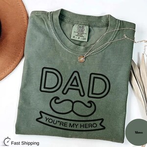Shirt comfort Colors® Dad You My Hero, shirt coole vaders club, shirt nieuwe vader, vaderdagcadeau, shirt beste vader, cadeau favoriete vader, shirt vader