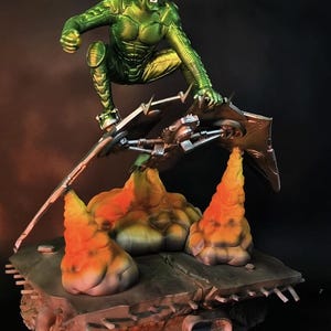 Green Goblin Figurine – Hand-Painted 3D Printed Collectible – Spider-Man Villain Home Decor – Custom Gift for Fans