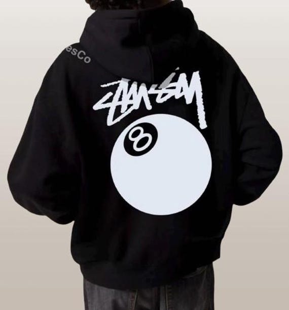 トップス 00s archive stussy eight ball Hoodie y2k Stüssy 8 Ball Hoodie | Vintage Streetwear Aesthetic | Black