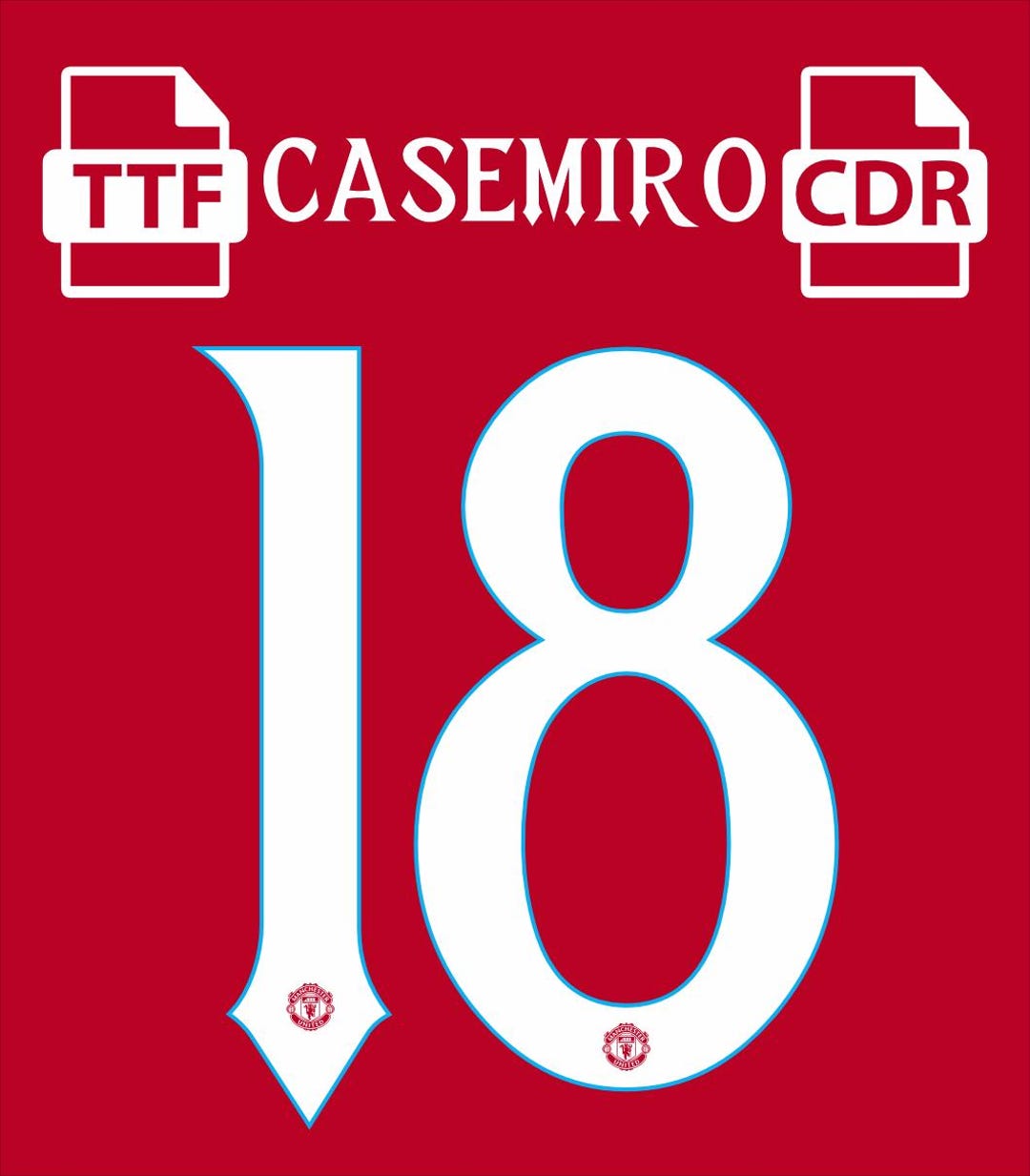 New Font Vector Jersey Manchester United 2025-2026 / Font *OTF