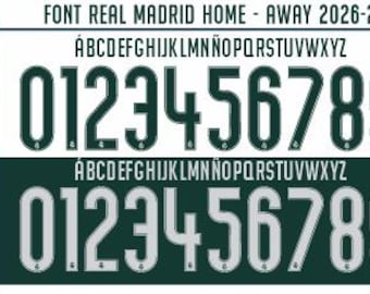 New Font Vector Jersey Real Madrid 2026-2027/ Font *OTF | *Ai| *PDF| *CDR/Vector File | Kit Shirt Soccer