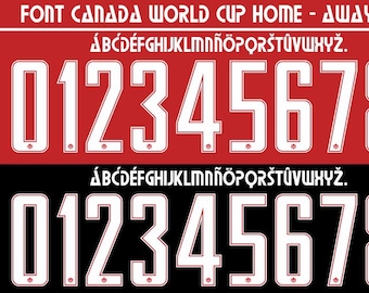 Neues Vektor-Schriftbild für das Kanada-Trikot der WM 2026 / Schriftart *OTF | *AI | *PDF | *CDR/Vektordatei | Fußballtrikot
