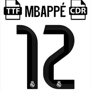 New Font Vector Jersey Real Madrid 2025-2026 / Font *OTF | *Ai| *PDF| *CDR/Vector File | Kit Shirt Soccer