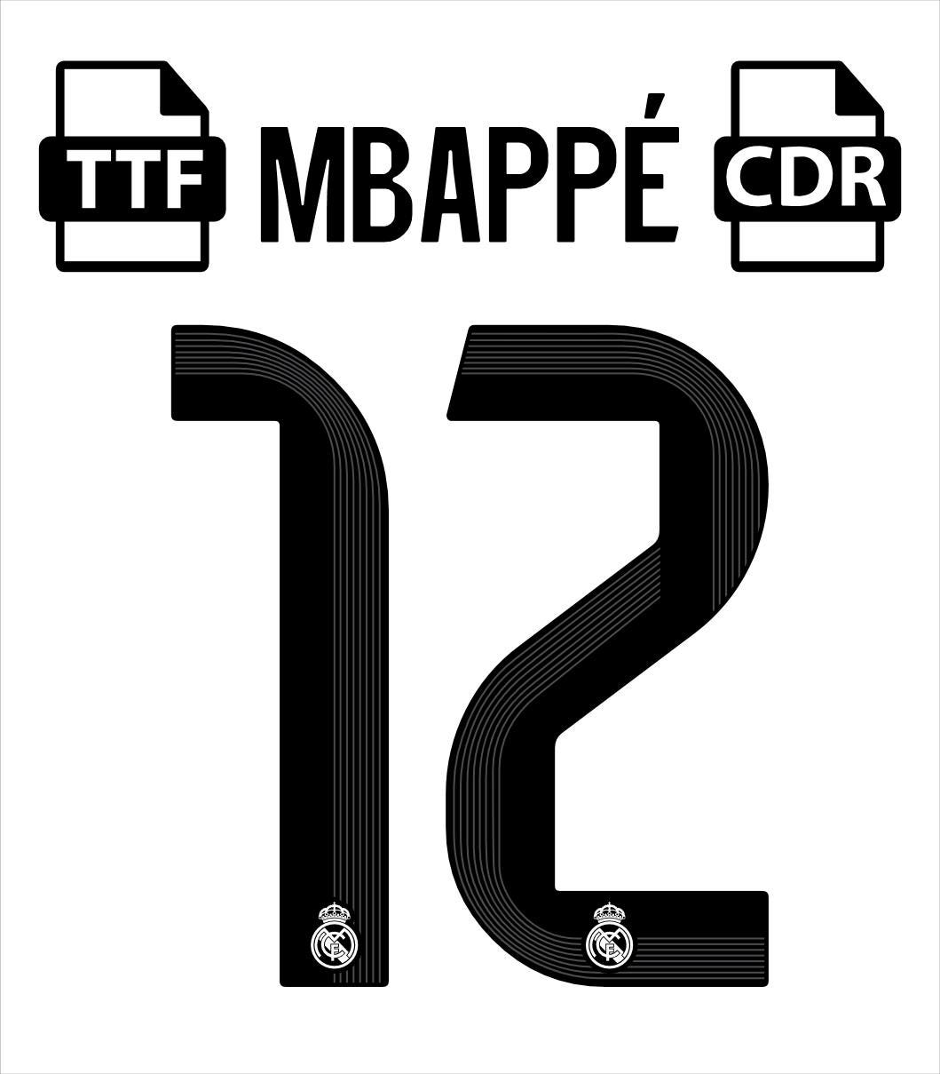 New Font Vector Real Madrid Jersey 2025-2026 / Font *OTF | *Ai| *PDF| *CDR/Vector File | Kit Shirt Soccer