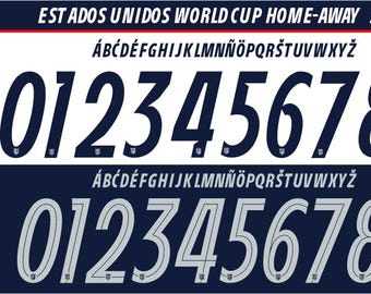 New Font Vector Jersey United States World Cup 2026 / Font *OTF | *Ai| *PDF| *CDR/Vector File | Kit Shirt Soccer