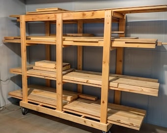DIY Rolling Lumber Storage Cart Build Plan (Digital Download)