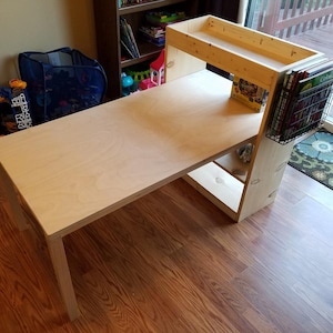 Kids Art Table Building Plan PDF | DIY Craft Desk with Storage | Children's Desk Digital Download |Play station Easy Beginner Wood Project