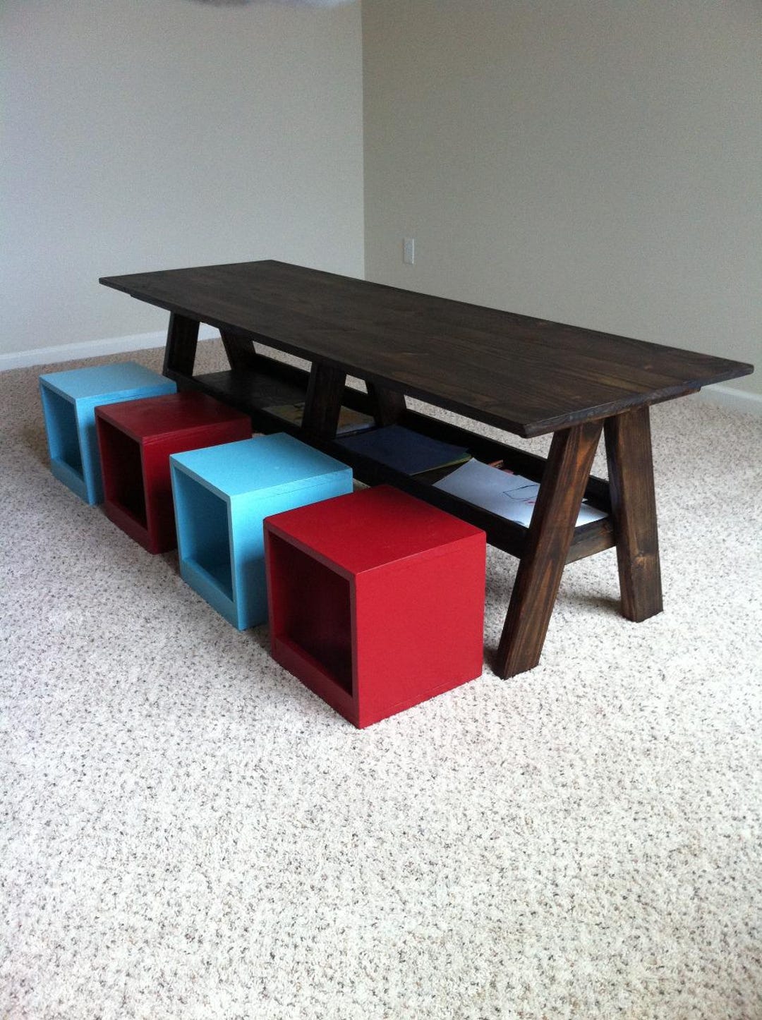 Kids Activity Table Build Plan: DIY Children's Craft Table (PDF) - Etsy