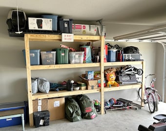 DIY Garage Shelves Plan: Woodworking Storage Rack (PDF Downloadable)