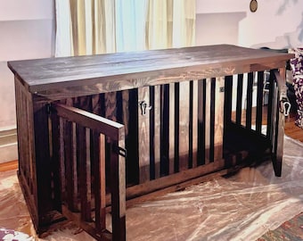 DIY Double Dog Crate Console Plans: Wooden Kennel Furniture (Digital Download)