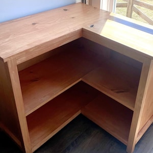 DIY L-format hörnskrivbord träbearbetningsplan (PDF)