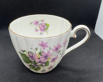 Royal Tuscan Fine Bone China Purple Violets Tea Cup