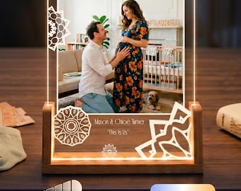 Personalized Family Photo LED Lamp - Custom Couple Memory Night Light, Family Keepsake Gift, Anniversary or Parents Gift