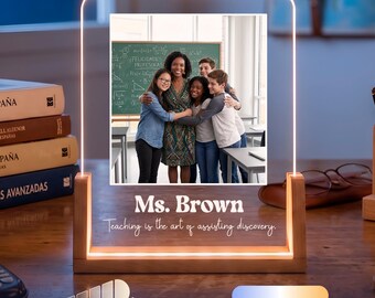 Custom Teacher Photo Lamp - Personalized LED Night Light, Teacher Appreciation Gift, Classroom Decor, End of Year Gift