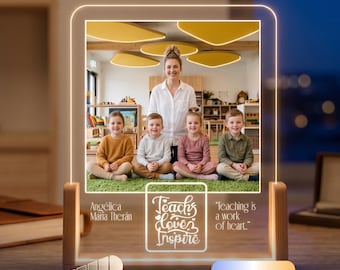 Personalized Teacher Photo LED Lamp - Custom Daycare Teacher Gift, Preschool Classroom Decor, Teacher Appreciation Gift