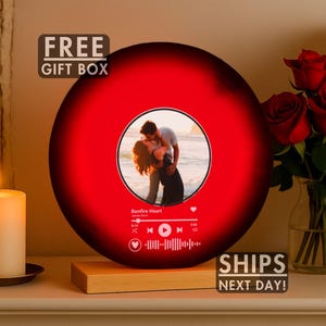 Custom Vinyl Record with Photo – Personalized Song Plaque – Gift for Couples, Friends – Anniversary, Birthday, or Christmas Present, Married