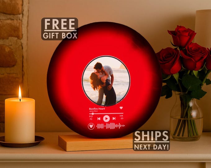 Custom Vinyl Record with Photo – Personalized Song Plaque – Gift for Couples, Friends – Anniversary, Birthday, or Christmas Present, Married