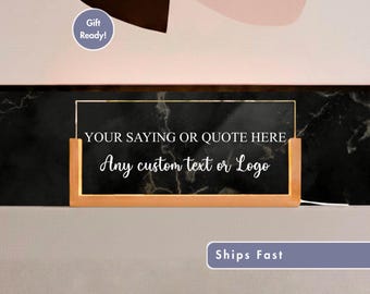 Personalized Desk Lamp with Custom Phrase or Message - Engraved LED Light Gift, Inspirational Quote, or Motivational Keepsake Decor or Logo
