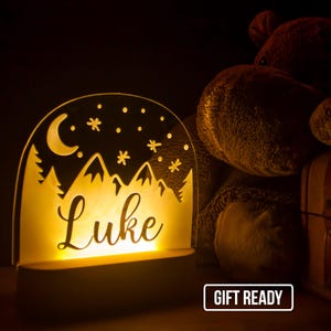 Mountains Custom Name Light | Personalized Bedroom LED Cloud Decor Sign | Baby Gift | Daughter/Son gift Sign /Boy Gift/ Girl Gift