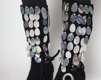 Superstar Black & Silver Sequin Boots – Dazzle with Every Step!