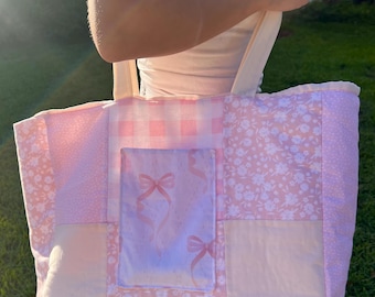 Handmade patchwork tote bag!