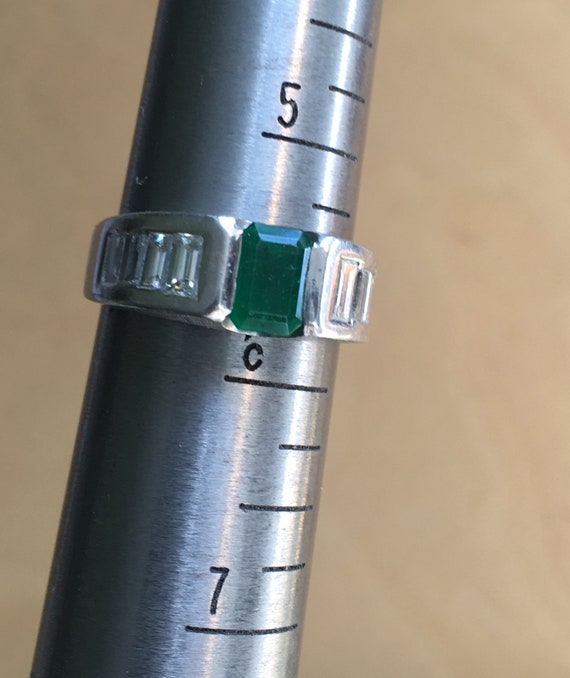 1 Ct. Emerald in Platinum cocktail ring with 1 Ct… - image 9