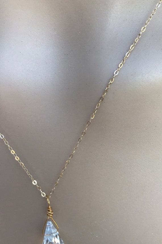 Crystal Teardrop Pendant Necklace - Etsy