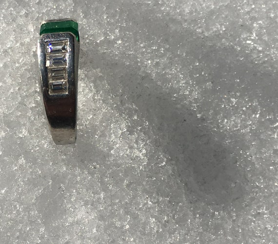1 Ct. Emerald in Platinum cocktail ring with 1 Ct… - image 6