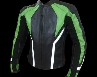 Custom Cowhide Leather Motorcycle Jacket: Handmade Biker Racing Jacket