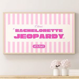 Pink Bachelorette Jeopardy Game Template Bachelorette Jeopardy Trivia Game Editable Canva Template Bachelorette Party Bridal Shower Games