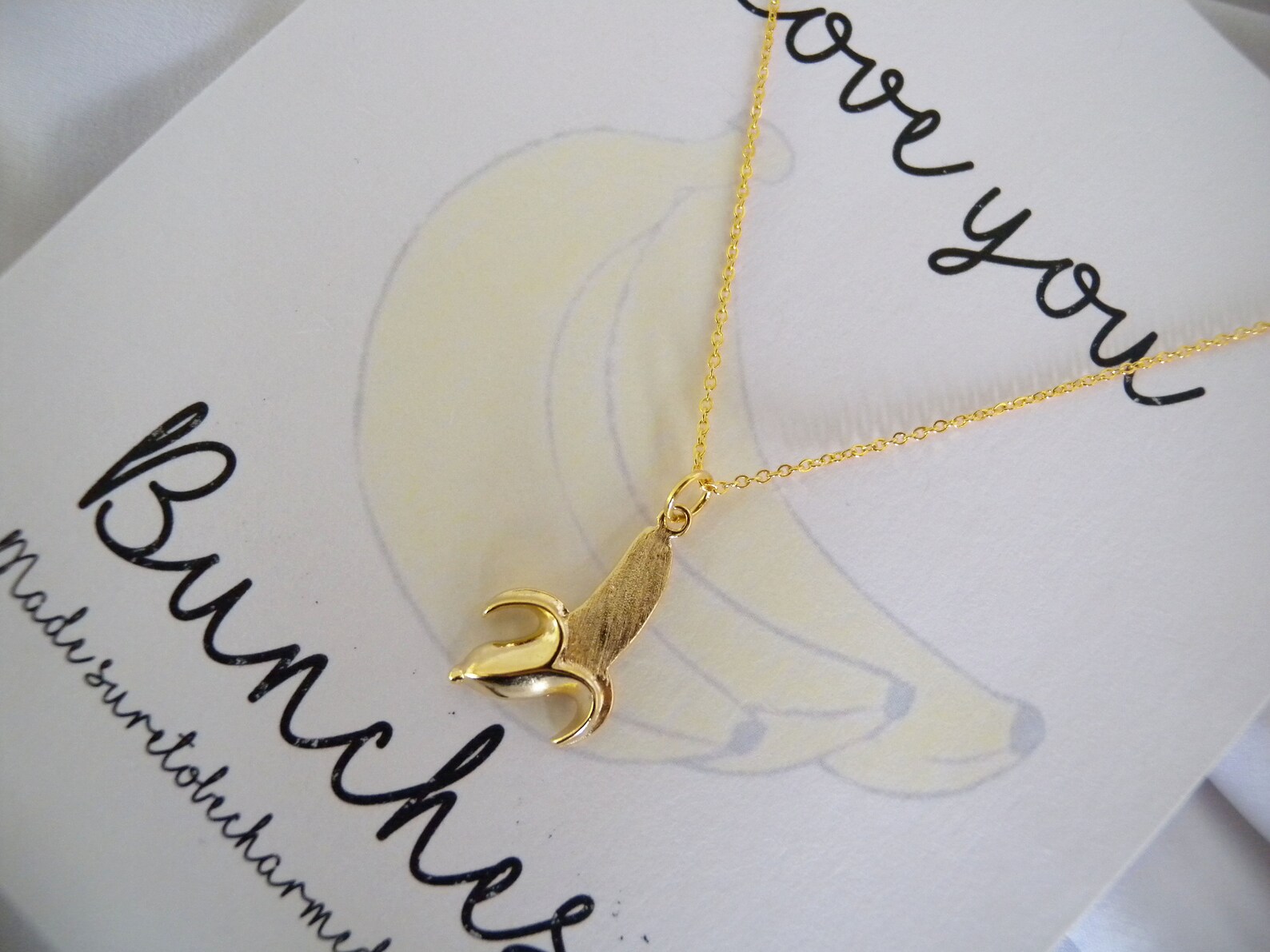 Gold Banana Necklace Tiny Gold or Silver Banana Necklace Etsy