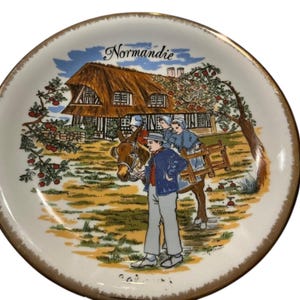 VINTAGE FRENCH  porcelain plate by PF  Porcelain Francaise