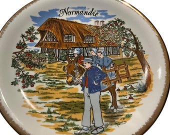 VINTAGE FRENCH  porcelain plate by PF  Porcelain Francaise