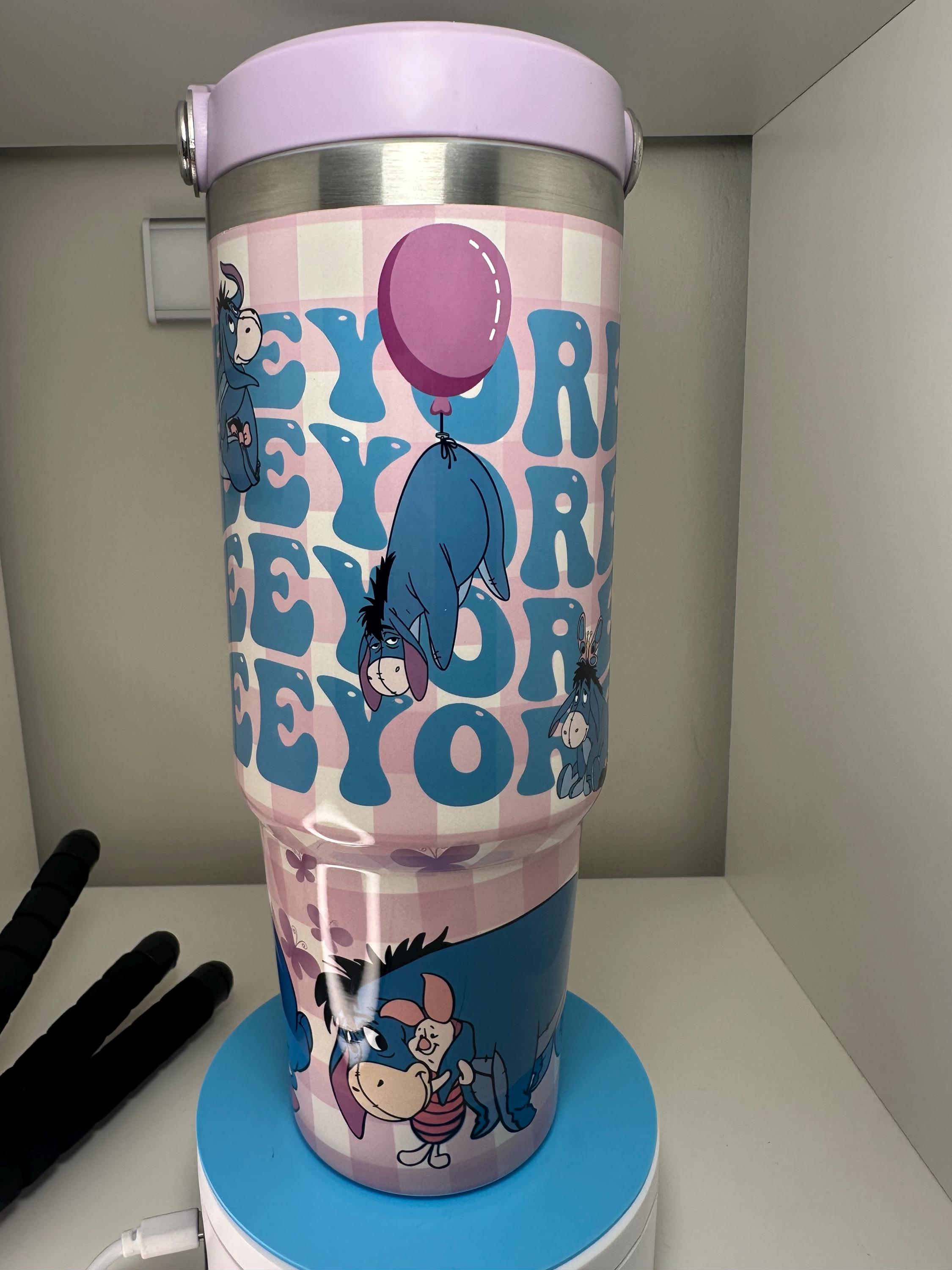 Discover 30oz  Cute Donkey Water Bottle Tumbler with Flip Straw