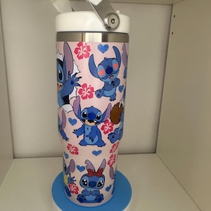 30oz  Cute Blue Koala Water Bottle Tumbler with Flip Straw