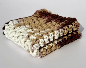Handmade Crocheted Cotton Dishcloth: Eco-Friendly Kitchen Washcloth