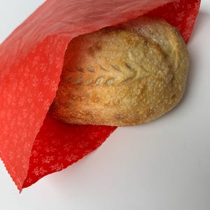 Beeswax Bread Bag | 13x15 Inch Reusable Food Storage | Sustainable Zero Waste Kitchen Plastic Wrap Sourdough XL Eco-Friendly Bagel Bakery