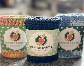 Handmade Crocheted Cotton Dishcloth: Reusable Eco-Friendly Washcloth