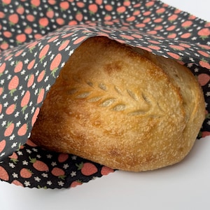 Beeswax Bread Bag | 13x15 Inch Reusable Food Storage | Sustainable Zero Waste Kitchen Plastic Wrap Sourdough XL Eco-Friendly Bagel Bakery