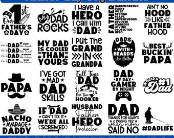 Vatertag SVG Design Bundle | Papa Zitate, Shirts (Digitaler Download)