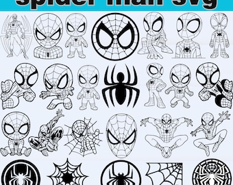 Spiderman SVG Bundle: Superhero Vector Files for Cricut, Silhouette