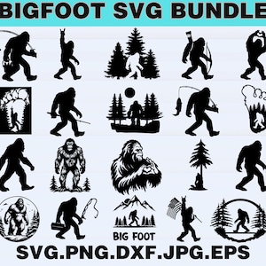 Funny Bigfoot SVG Bundle: Sasquatch Poses & Forest Sayings (Digital Download Set