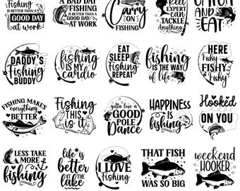 Angeln SVG Bundle | Fischer Zitate, Barsch Clipart (Instant Download)