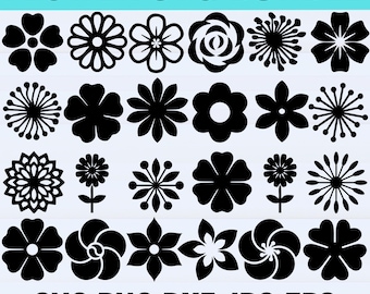 Wildflower SVG Bundle: Boho Floral Clipart, Cricut Cut Files (Digital Download)